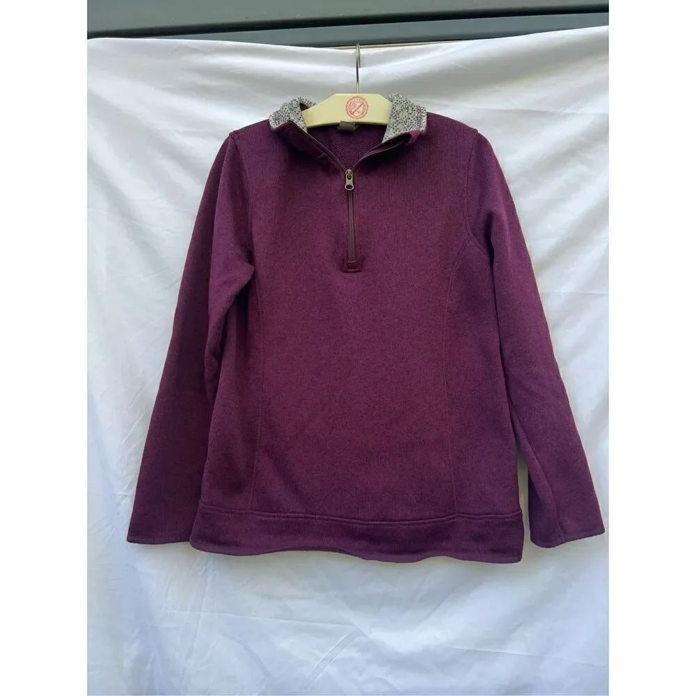 Eddie Bauer Purple 1/4 Zip Pullover Sweater Woman’s Size Medium